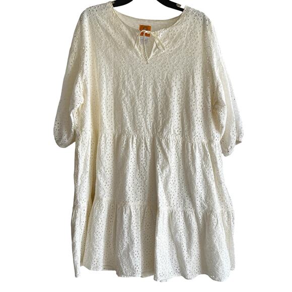 Ruby Rd. Coastal Cowgirl Cream eyelet whimsy boho dress plus sz 1X - Picture 1 of 8